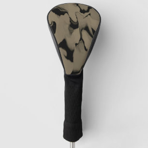 Waves of Black and Brown Golf Head Cover