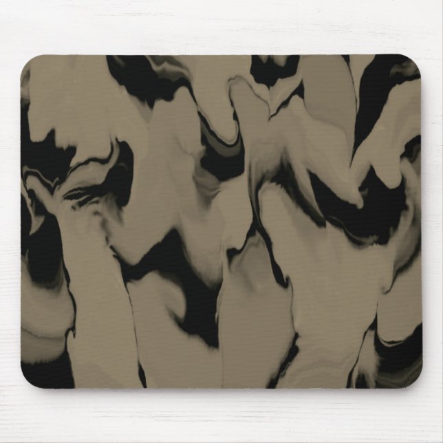 Waves of Black and Brown Mouse Pad (Front)