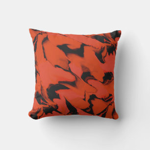Waves of Black and Red Cushion
