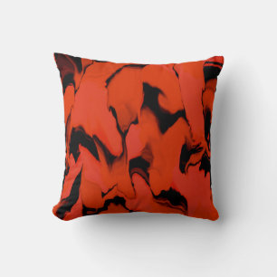 Waves of Black and Red Cushion
