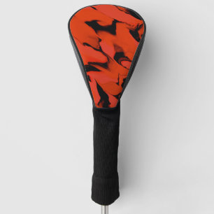 Waves of Black and Red Golf Head Cover