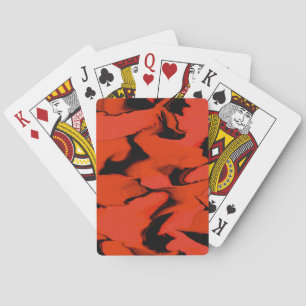 Waves of Black and Red Sumo Design Playing Cards