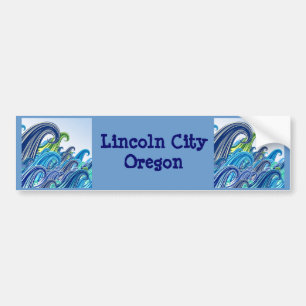 Waves of Blue Bumper Sticker