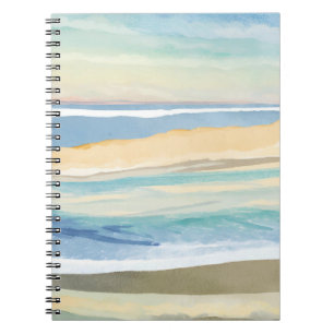 Waves of Blue   Ocean Shore Beach Watercolor Notebook