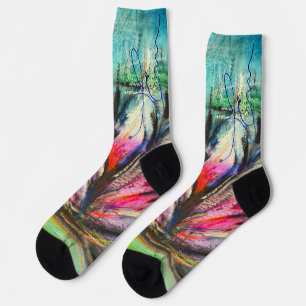 Waves of calm blooming socks
