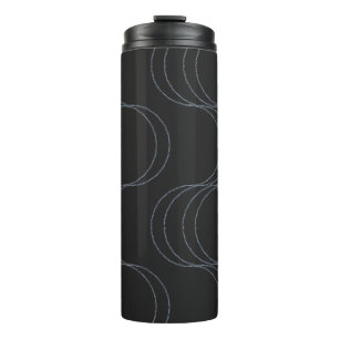 Waves of Calm Charcoal Black Slate Grey Thermal Tumbler