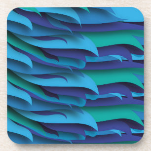 Waves of Different Colors of Blue to Green Coaster