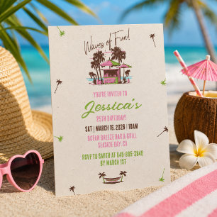 Waves of Fun! – Tropical Beach Birthday Invitation