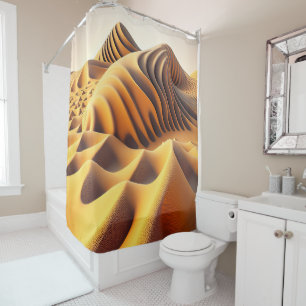 Waves of Gold Shower Curtain