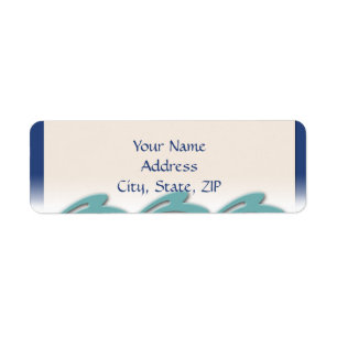 Waves of Love Navy Return Address Label