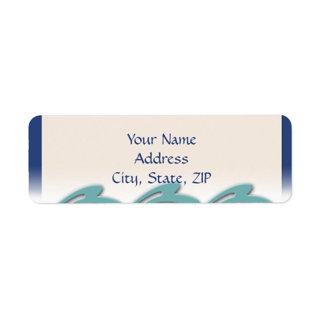 Waves of Love Navy Return Address Label (Front)