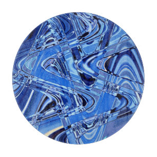 waves of roads in blue cutting board