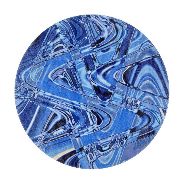 waves of roads in blue cutting board (Front)