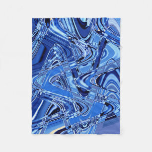 waves of roads in blue fleece blanket