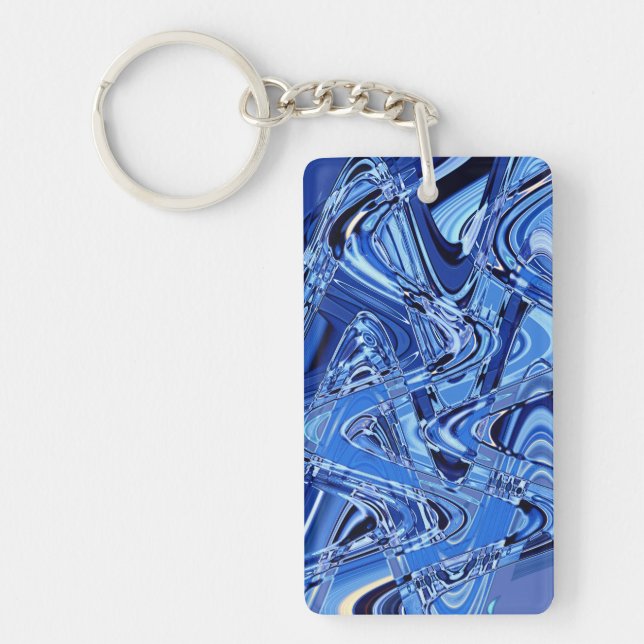 waves of roads in blue key ring (Front)