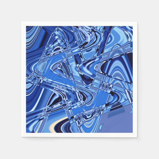 waves of roads in blue napkin (Front)