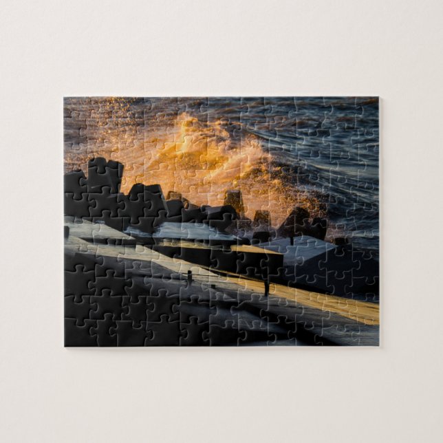 Waves of  Sunset Gold Jigsaw Puzzle (Horizontal)