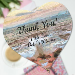 Waves of Thank you 0742 Heart Sticker