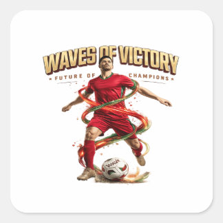 waves of victory square sticker