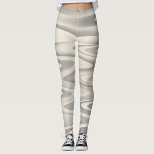 Waves of white shades texture leggings