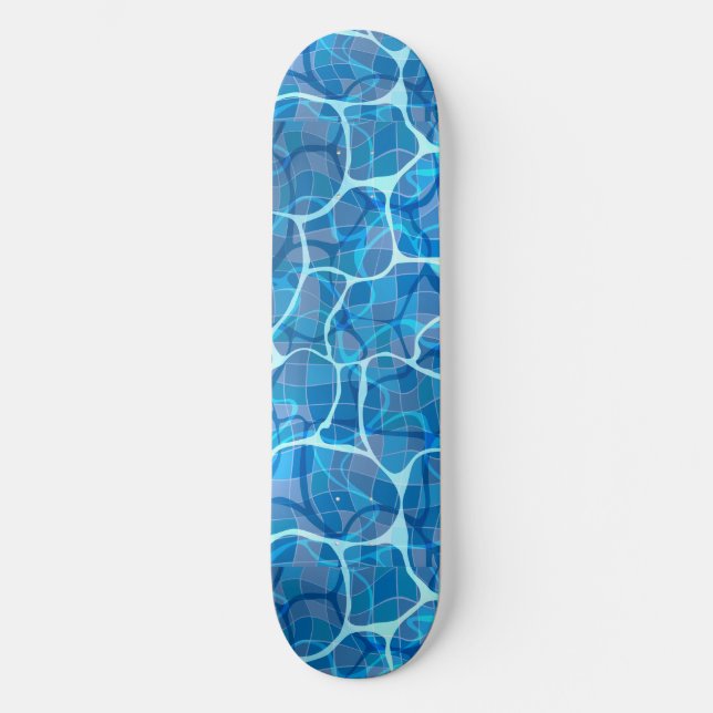Waves On A Blue Water Surface In A Pool Reflection Skateboard (Front)