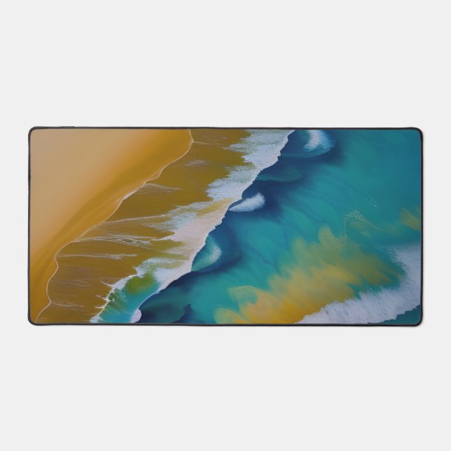 Waves on a Sandy beach  Desk Mat (Front)