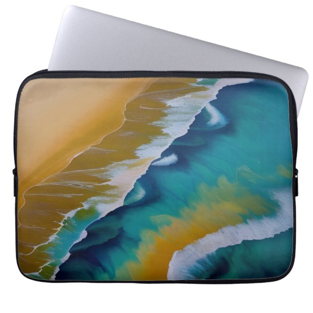 Waves on a Sandy beach  Laptop Sleeve (Front)