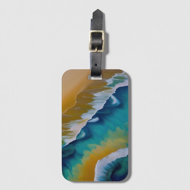 Waves on a Sandy beach  Luggage Tag (Front Vertical)