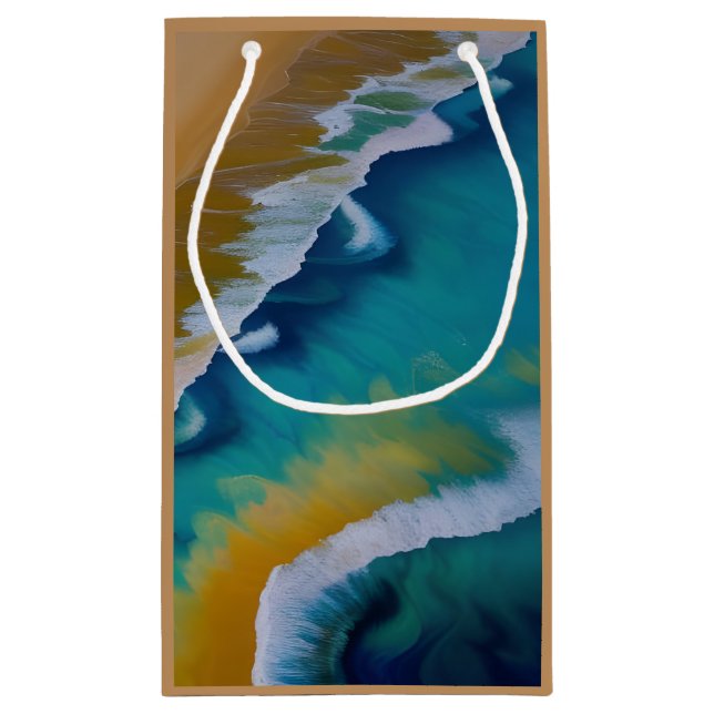 Waves on a Sandy beach  Small Gift Bag (Back)