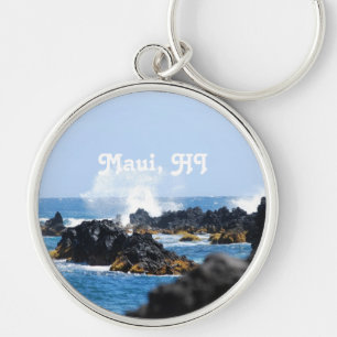Waves on Maui Coast Key Ring