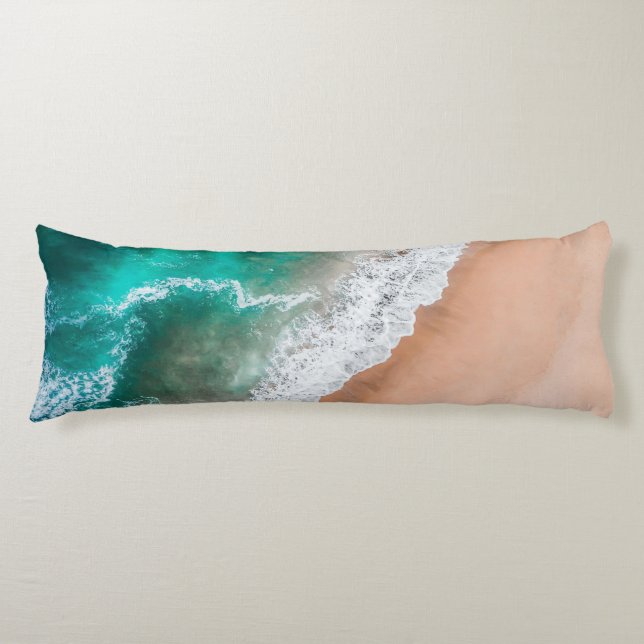 Waves on Sandy Beach  Body Cushion (Front)