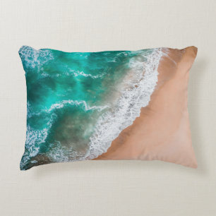 Waves on Sandy Beach Decorative Cushion