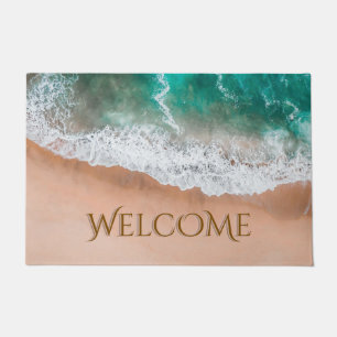 Waves on Sandy Beach Doormat