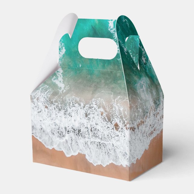 Waves on Sandy Beach  Favour Box (Front Side)