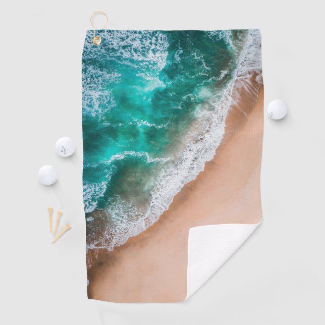 Waves on Sandy Beach  Golf Towel (InSitu)