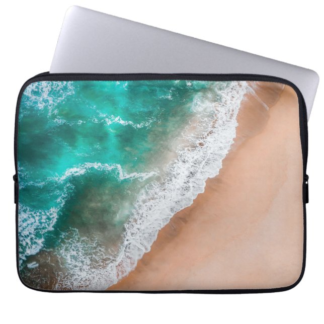 Waves on Sandy Beach  Laptop Sleeve (Front)