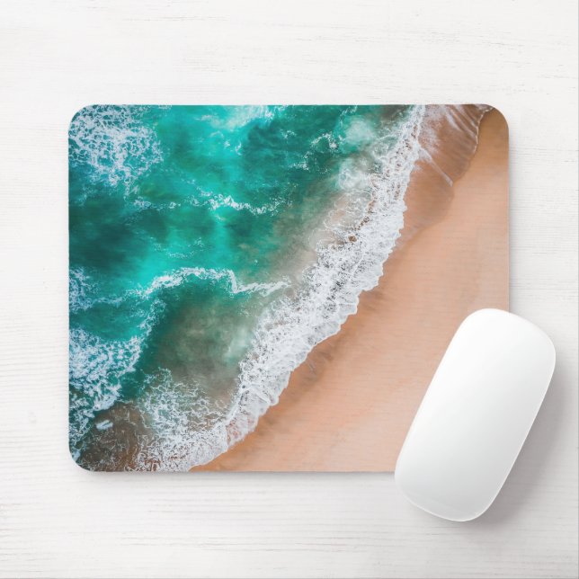 Waves on Sandy Beach  Mouse Pad (With Mouse)