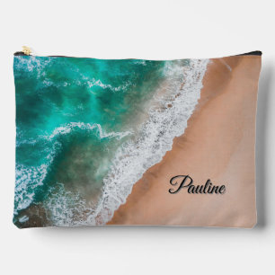 Waves on Sandy Beach Personal Accessory Pouch