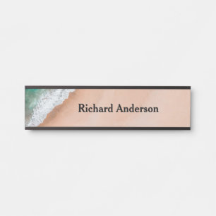 Waves on Sandy Beach Personal Door Sign