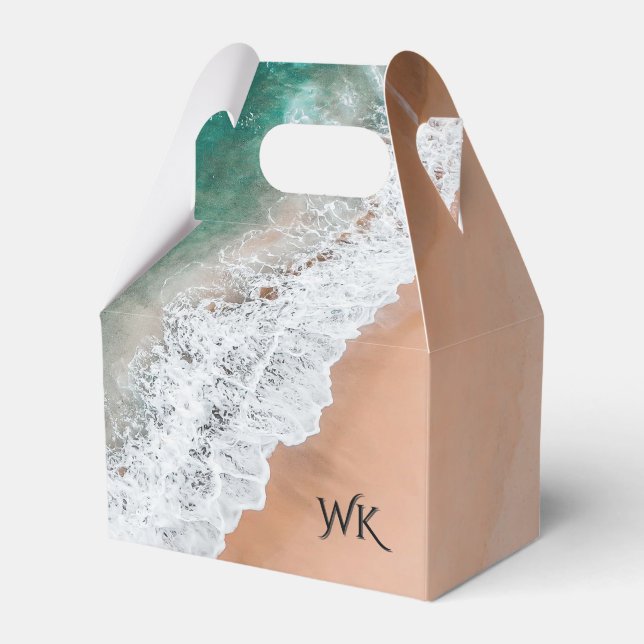 Waves on Sandy Beach Personal Favour Box (Front Side)