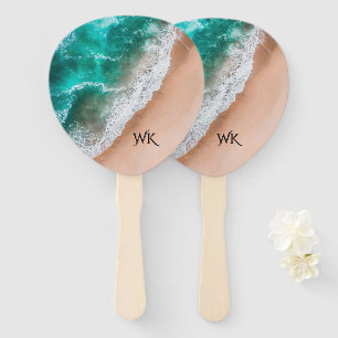 Waves on Sandy Beach Personal Hand Fan