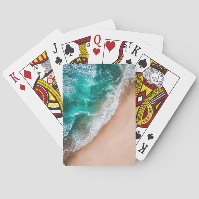 Waves on Sandy Beach  Playing Cards (Back)
