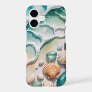 WAVES ON THE BEACH AND TROPICAL SEASHELLS