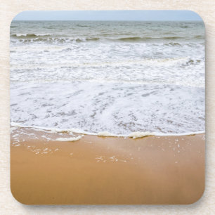 Waves on the beach hard plastic coasters