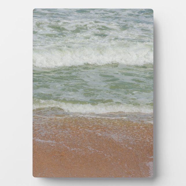 Waves On the Beach Tropical Image Plaque (Front)