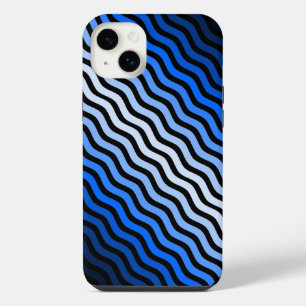 Waves pattern -01 Black BG iPhone 14 Plus Case