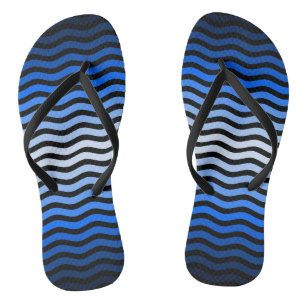 Waves pattern -01 Black BG Thongs