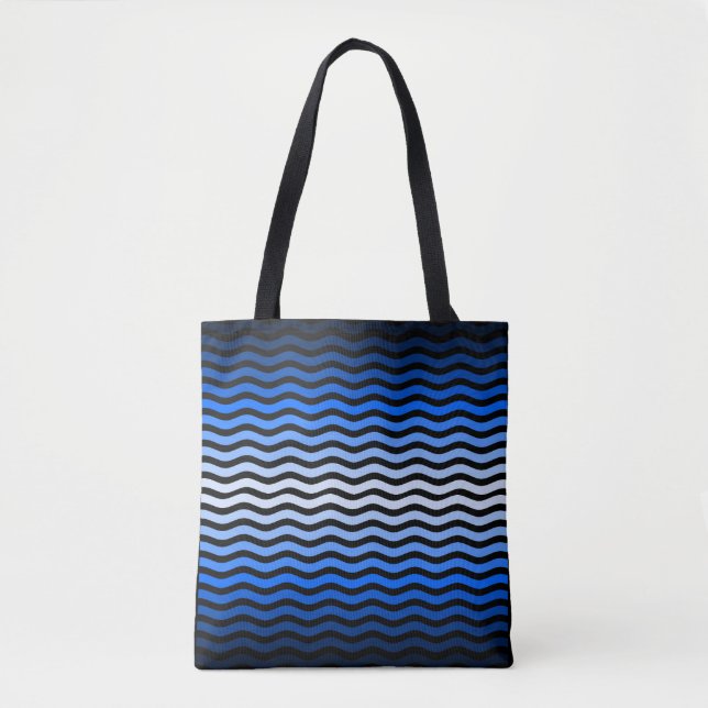 Waves pattern -01 Black BG Tote Bag (Front)