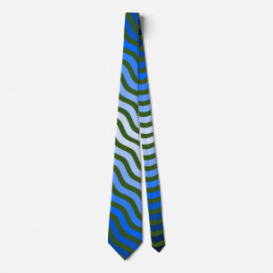 Waves pattern -01 D Green BG Tie