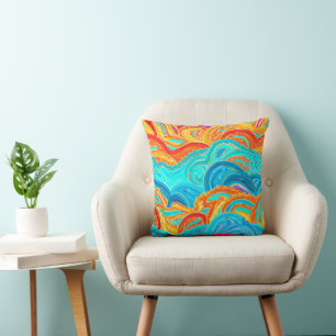 Waves Patterns Painting. Buy Now Cushion